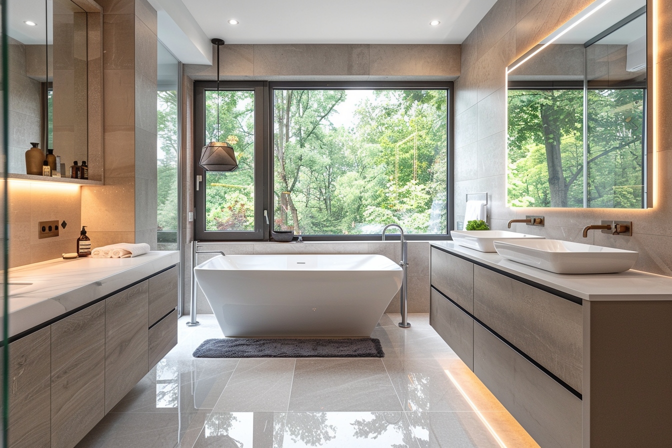 Salle de bain moderne et rénovée augmentant l'impact de la vente d'une maison à Saint-Maur-des-Fossés