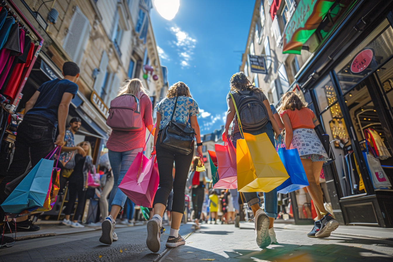 Shoppers parcourant des boutiques pittoresques lors d'une expérience de shopping unique à Saint-Maur-des-Fossés